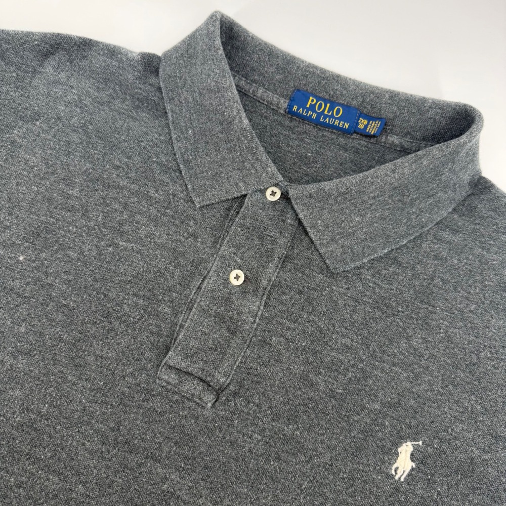 Polo Ralph Lauren Polo Shirt Mens 2XB Charcoal‎ Grey Short Sleeve Terry Cloth